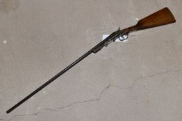 A .410 FOLDING SIDE BY SIDE HAMMER GUN, UNKNOWN MAKER, SERIAL NUMBER 4353, barrel length 29 1/