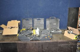 A COLLECTION OF POWER TOOLS, including McKeller circular saw and angle grinder, a Wickes electric
