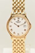 A 'RAYMOND WEIL' WRISTWATCH WITH BOX AND PAPERS, the white dial signed 'Raymond Weil Geneve T