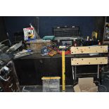 FIVE TOOLBOXES CONTAINING TOOLS, including a Record No.044c plough plane, a Fluke 110 multimeter,