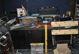 FIVE TOOLBOXES CONTAINING TOOLS, including a Record No.044c plough plane, a Fluke 110 multimeter,