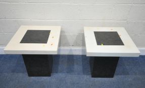 IN THE MANNER OF ALFRANK DESIGNS, FOR BARKER AND STONEHOUSE, A PAIR OF RESIN AND LACQUERED SIDE