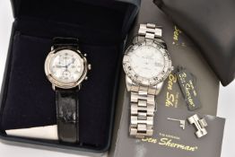 TWO GENTS BOXED WATCHES, the first a 'Ben Sherman' quartz watch with stainless steel bracelet,
