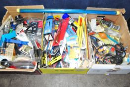 THREE BOXES OF HARDWARE, TOOLS, MISCELLANEOUS, ETC, mostly unopened and unused (three boxes)