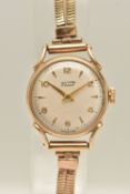 A LADIES 9CT 'TISSOT' WRISTWATCH, manual wind, dial signed 'Tissot', approximate case width 21.