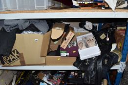 THREE BOXES AND LOOSE CLOTHES AND SHOES to include a medium Trespass, Aviatrix, and Sherwood coat, a
