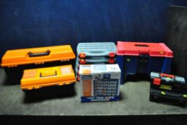 A SELECTION OF TOOL / STORAGE BOXES, to include five tool boxes varying in sizes, five single