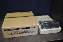 A BOXED ONKYO DX-C380 CD CHANGER, appears new and unboxed, Untested due to being new in box, along