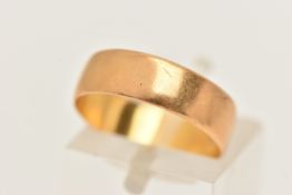 A 22CT GOLD WIDE BAND RING, approximate band width 5.4mm, hallmarked 22ct Birmingham, ring size L