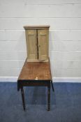 A 19TH CENTURY MAHOGANY DROP LEAF PEMBROKE TABLE, with a single drawer, and single dummy drawer,