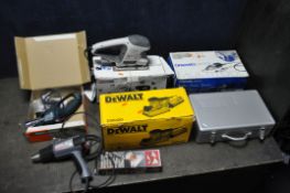 A SELECTION OF ELECTRICAL HAND TOOLS, to include a DeWalt D26420 sander, performance power sander