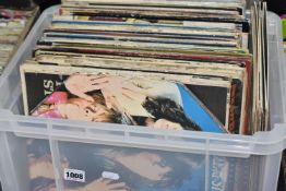 ONE BOX OF VINYL LP RECORDS comprising 73 LPs and empty album sleeves, artists include The Beatles