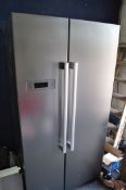 A KENWOOD SILVER AMERICAN STYLE FRIDGE FREEZER, PAT pass and -18 and 4 degrees, condition report,