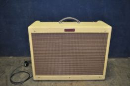 A FENDER BLUES DE LUXE PR-246 1X12in VALVE GUITAR AMPLIFIER with tweed cabinet covering width
