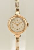 A LADIES 9CT GOLD 'GRIFFON' WRISTWATCH, manual wind, small round silver dial signed 'Griffon 18