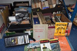 FOUR BOXES AND LOOSE ASSORTED BOOKS, CASSETTES, ETC to include a group of vintage mechanical