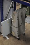 A PRINCESS SMART GLASS PANEL HEATER, and a oil filled radiator, both PAT pass and working (2)