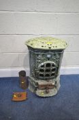 LENT MOYEN VIF, No 450, LILY, DEVILLE & C, CHARLEVILLE, A TEAL ENAMEL CAST IRON STOVE, with a