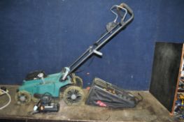 A FERREX FS-ARM4037 CORDLESS LAWN MOWER with one battery, charger and grass box (PAT pass and