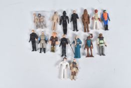 A SELECTION OF VINTAE STAR WARS FIGURES, to include a 1977 GMFGI Darth Vader, 77 GMFGI Chewbacca, 78