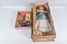 A BOXED 1950'S VINYL DOLL, looks to have hardly ever been removed from box, sleeping blue eyes