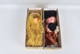TWO BOXED PELHAM MAGIC ROUNDABOUT PUPPETS, Dougal finger/hand puppet & Florence stick puppet, both