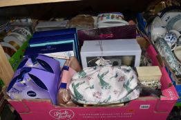 TWO BOXES OF LADIES TOILETRIES, to include approximately twenty various gift sets some still with