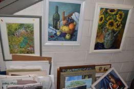 A QUANTITY OF PAINTINGS AND DRAWINGS ETC, to include a number of paintings and drawings by an