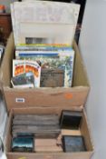 Two Boxes of Ephemera comprising three vintage Wrestling Posters (1970's) from bills at The Town