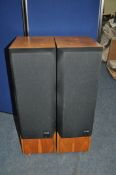 A PAIR OF KEF MODEL 104/2 VINTAGE FLOOR STANDING HI FI SPEAKERS in walnut cabinets (all drivers