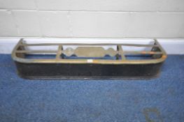 A VICTORIAN BRASS AND STEEL FENDER, length 114cm x depth 30cm x height 16cm, condition report: