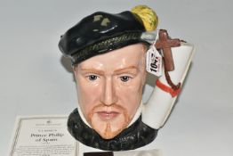 A LIMITED EDITION ROYAL DOULTON 'PRINCE PHILIP OF SPAIN' CHARACTER JUG D7189 issued in 2003 to