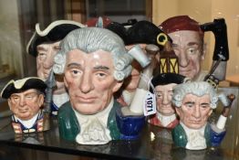 EIGHT ROYAL DOULTON 'CHARACTER JUGS FROM WILLIAMSBURG' CHARACTER JUGS, comprising two Apothecary