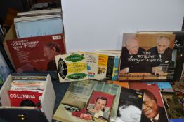 ONE BOX OF LPS AND A CASE OF 45 RPM SINGLES to include a box of approximately forty records to