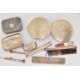 SEVEN ITEMS OF SILVER/WHITE METAL ITEMS, to include a silver circular form compact, with engine - Image 5 of 7