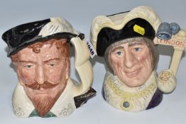 TWO ROYAL DOULTON LIMITED EDITION CHARCTER JUGS issued for the Guild of Specialist China and Glass