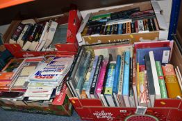 SIX BOXES OF BOOKS containing a large quantity of miscellaneous titles in hardback and paperback