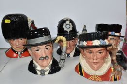 FIVE ROYAL DOULTON 'THE LONDON COLLECTION' CHARACTER JUGS, comprising City Gent D6815 (second