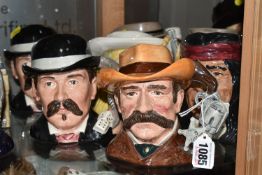 SEVEN ROYAL DOULTON 'THE WILD WEST COLLECTION' CHARACTER JUGS, comprising Wyatt Earp D6711, two x
