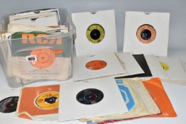 A BOX OF APPROXIMATELY FORTY 45RPM SINGLES to include John Lennon, The Animals, Pointer Sisters, The