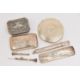 SEVEN ITEMS OF SILVER/WHITE METAL ITEMS, to include a silver circular form compact, with engine - Image 1 of 7