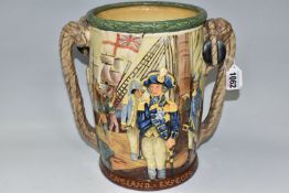 A LARGE LIMITED EDITION ROYAL DOULTON 'NELSON' LOVING CUP No. 465/600 issued in 1935 and designed by