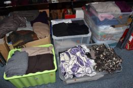 SIX BOXES OF LADIES' CLOTHING, to include skirts, knitwear, trousers, blouses, suit, etc, brands