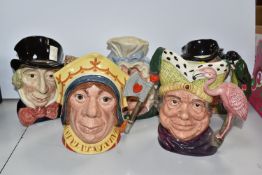 FIVE ROYAL DOULTON 'ALICE IN WONDERLAND' CHARACTER JUGS, comprising Mad Hatter D6598, The Walrus &