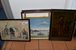 A SMALL QUANTITY OF 19TH AND 20TH CENTURY PICTURES AND PRINTS ETC, comprising a William Heath