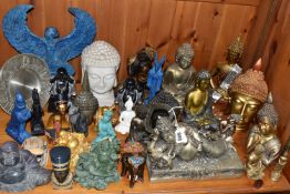 A COLLECTION OF BUDDHA FIGURINES AND MISCELLANEOUS, comprising approximately thirty items of various