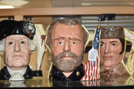THREE ROYAL DOULTON 'THE ANTAGONISTS COLLECTION' CHARACTER JUGS, each depicting two people,