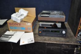 A QUAD, ARCAM AND SONY COMPONENT HI FI comprising of a 66 CD player (NO POWER CABLE SUPPLIED), an