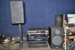 A NAKAMICHI, ARCAM, TECHNIC AND MORDAUNT SHORT COMPONENT HI FI comprising of a 481Z tape player,