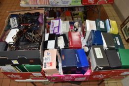 FOUR BOXES AND LOOSE SUNGLASSES AND SHOES ETC to include a box comprising approximately twenty pairs